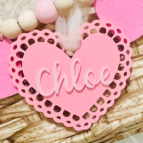 Valentines doily heart gift tag