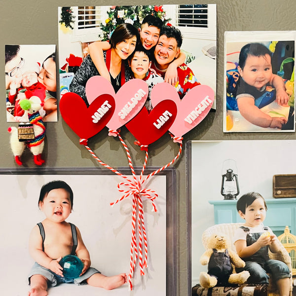 Heart balloon bouquet magnet