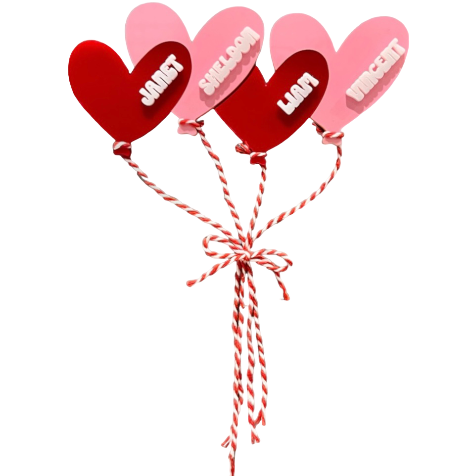 Heart balloon bouquet magnet