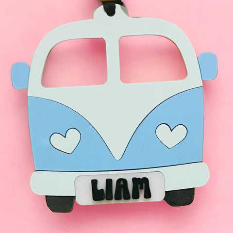 Retro Bus Valentines Gift Tag