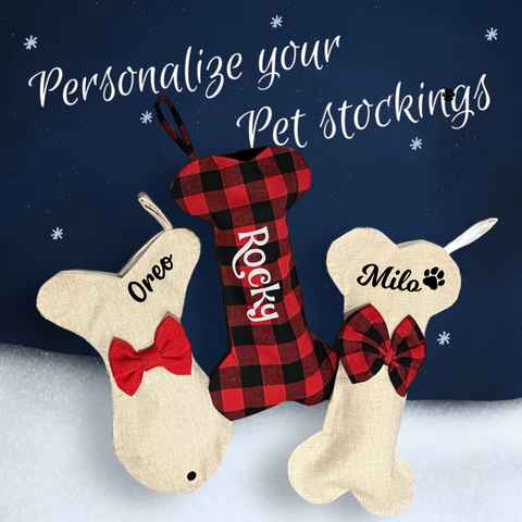 Buffalo Plaid / Burlap Pet Stockings