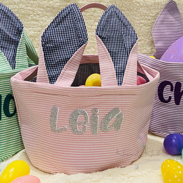 Easter Basket - Stripes (can be personalized)