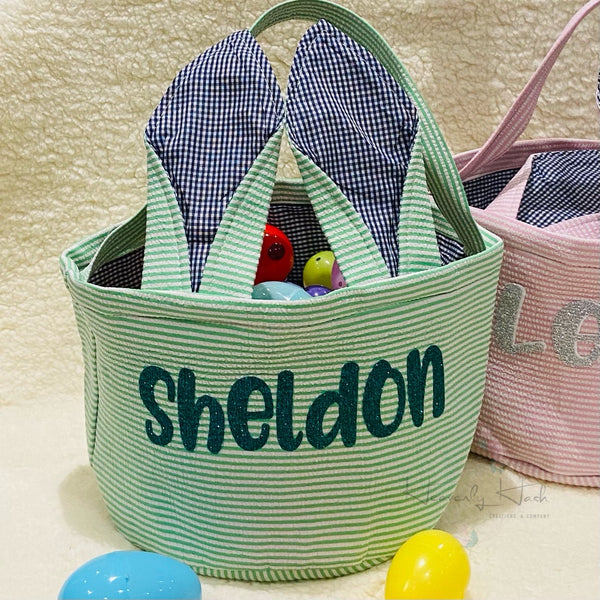 Easter Basket - Stripes (can be personalized)