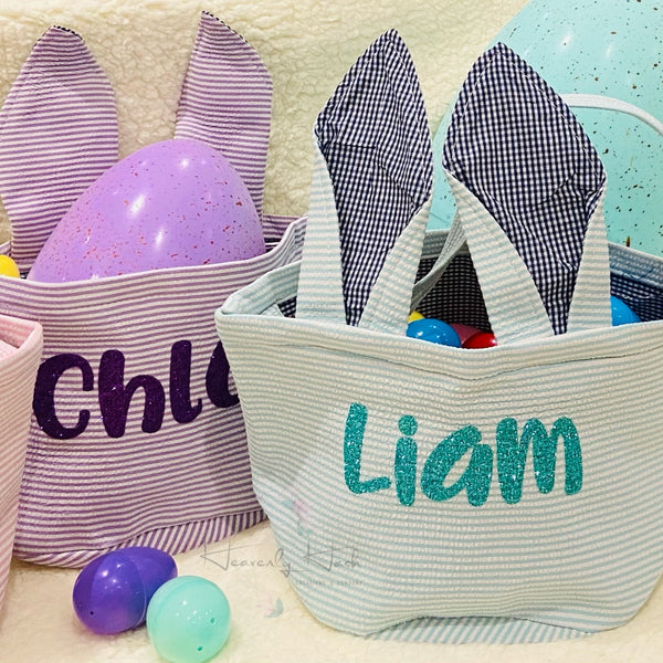Easter Basket - Stripes (can be personalized)