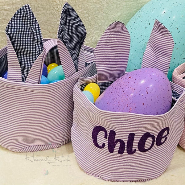Easter Basket - Stripes (can be personalized)
