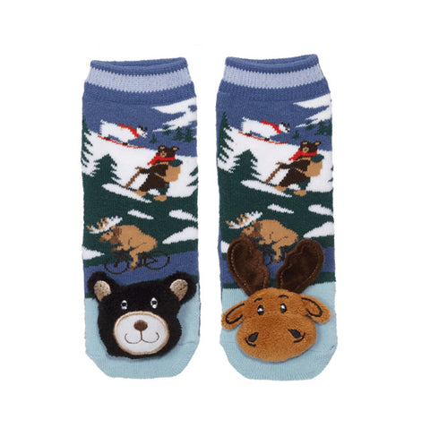 Baby Socks - Mismatch Mountain Moose and Black Bear