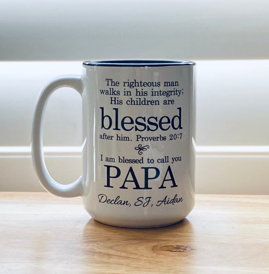 Blessed to call you PAPA / DAD / FATHER / DADDY / NONNO 15oz Mug