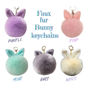 Bunny / Cat Ear Faux Fur Keychains
