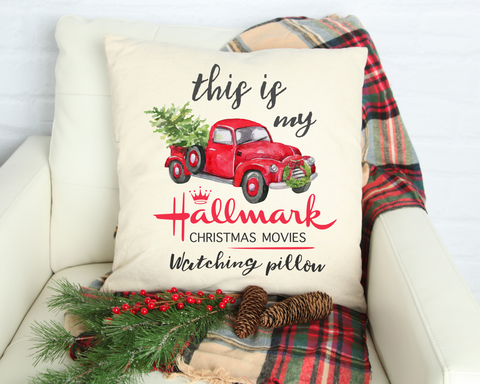 This is my hallmark Christmas movie watching pillow (15"x15")