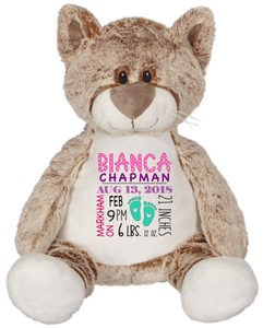 Clarie Cat (Personalized Birth Stat Plush)