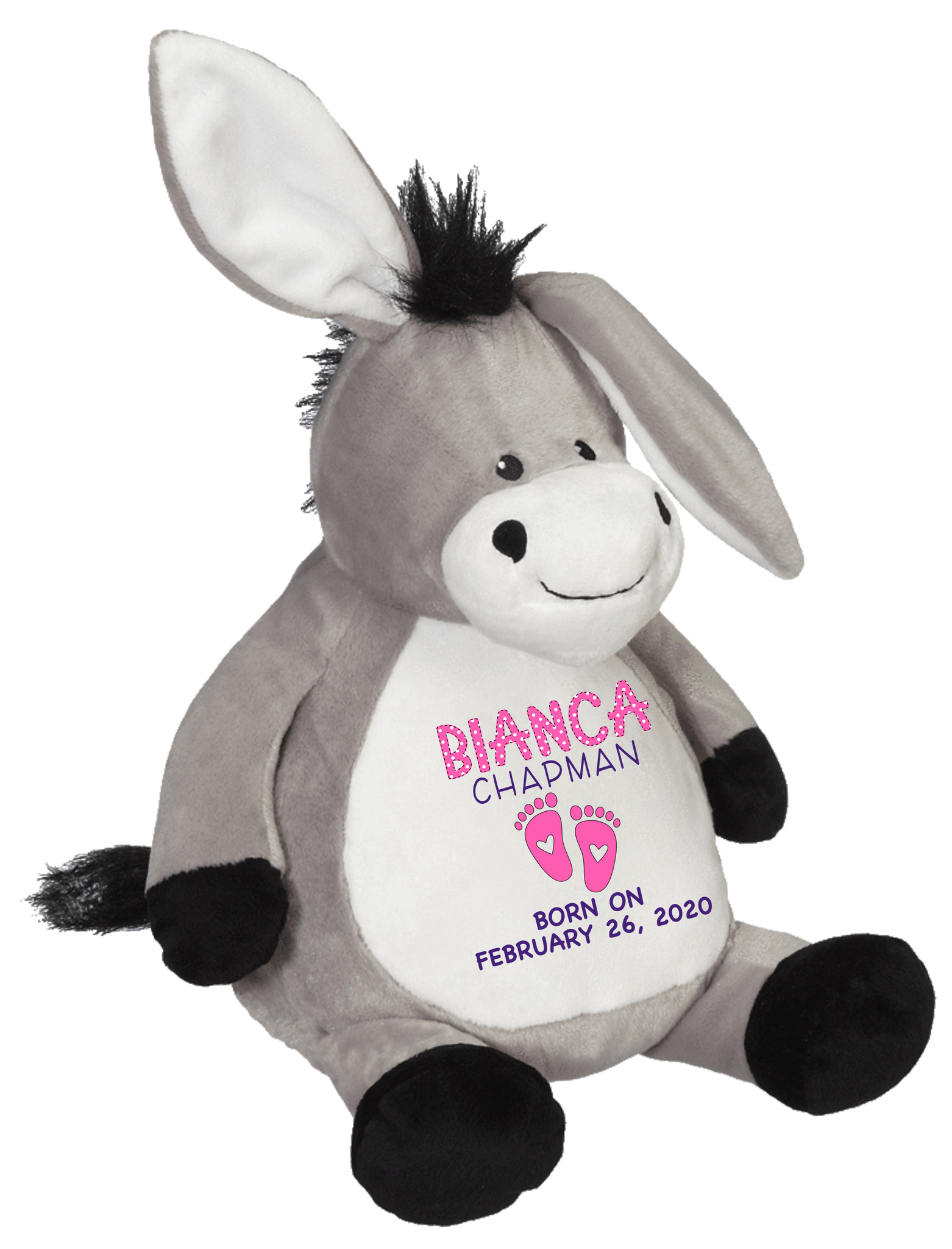 Duncan Donkey (Personalized Birth Stat Plush)