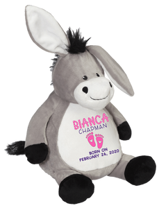 Duncan Donkey (Personalized Birth Stat Plush)