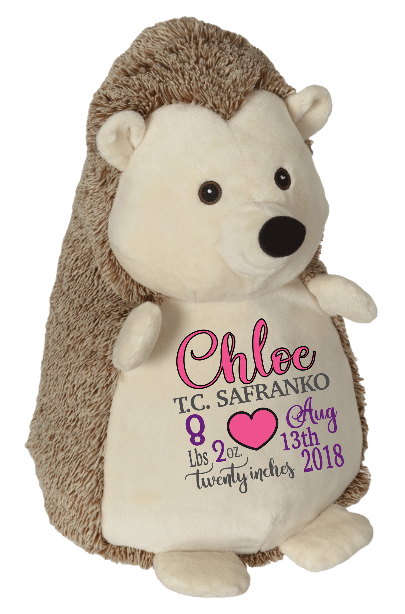 Hedley Hedgehog (Personalized Birth Stat Plush)