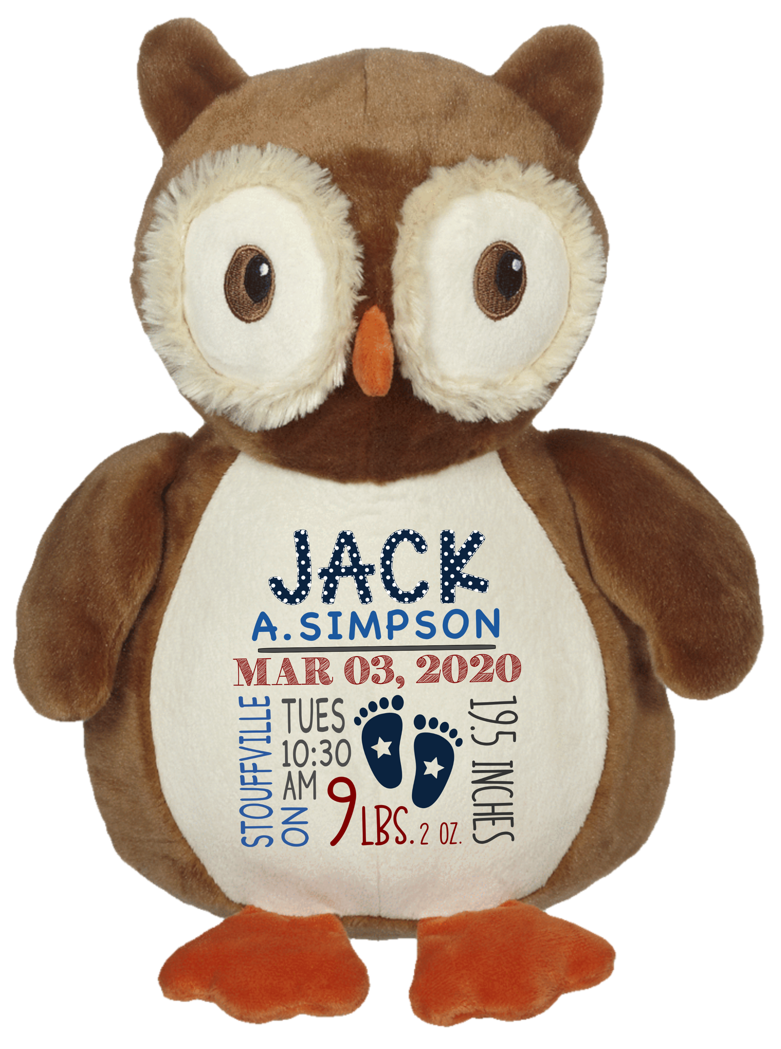 Okie Owl (Personalized Birth Stat Plush)