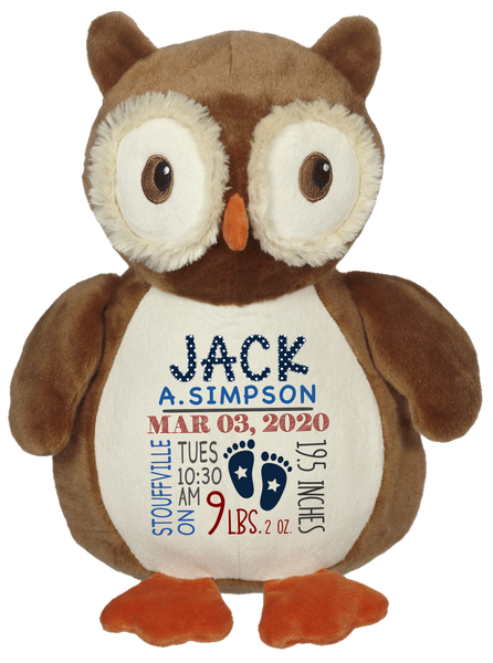 Okie Owl (Personalized Birth Stat Plush)