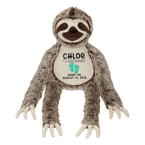 Silvano Long Leg Sloth (Personalized Birth Stat Plush)