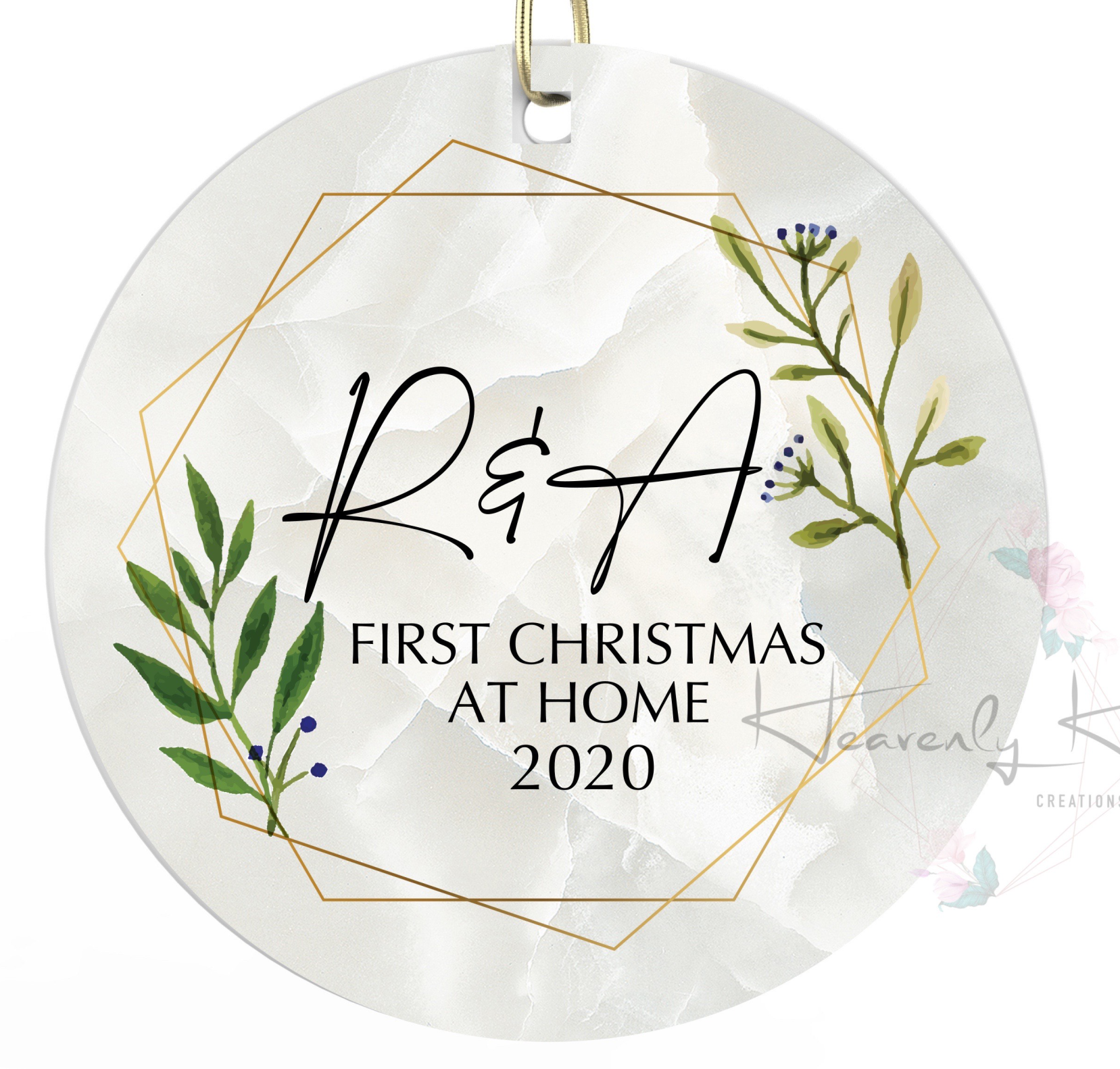 First Christmas at home Round Porcelain Ornament
