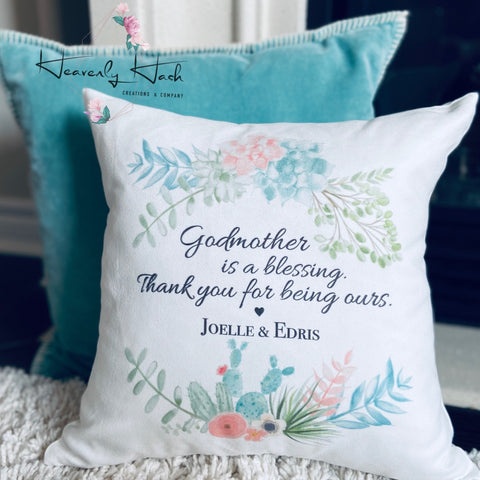 "Godmother is a blessing" Pillow