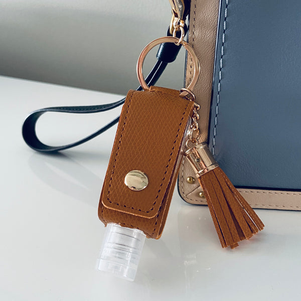 Leather Sanitizer Bottle keychain