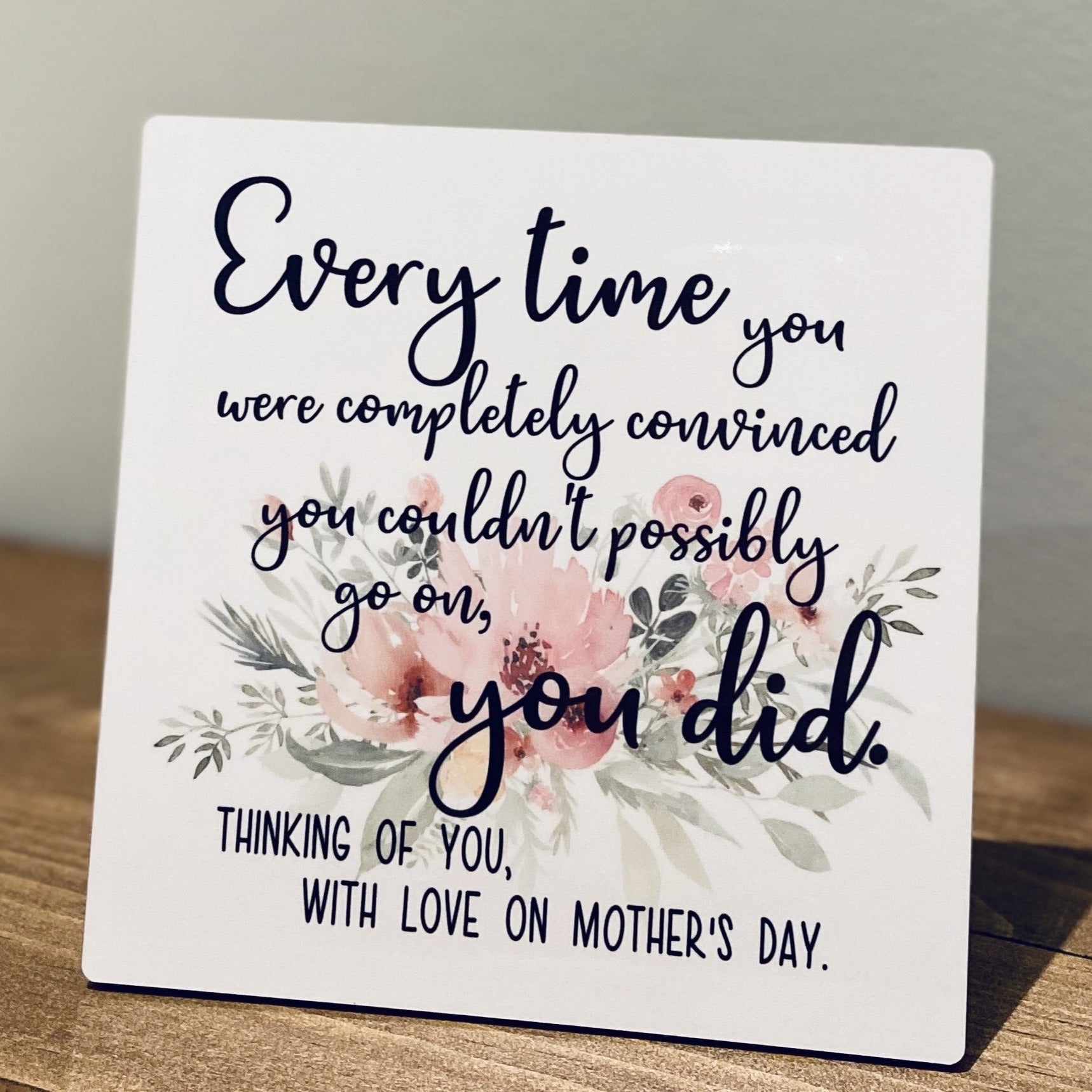 Mother's Day Card on a plaque