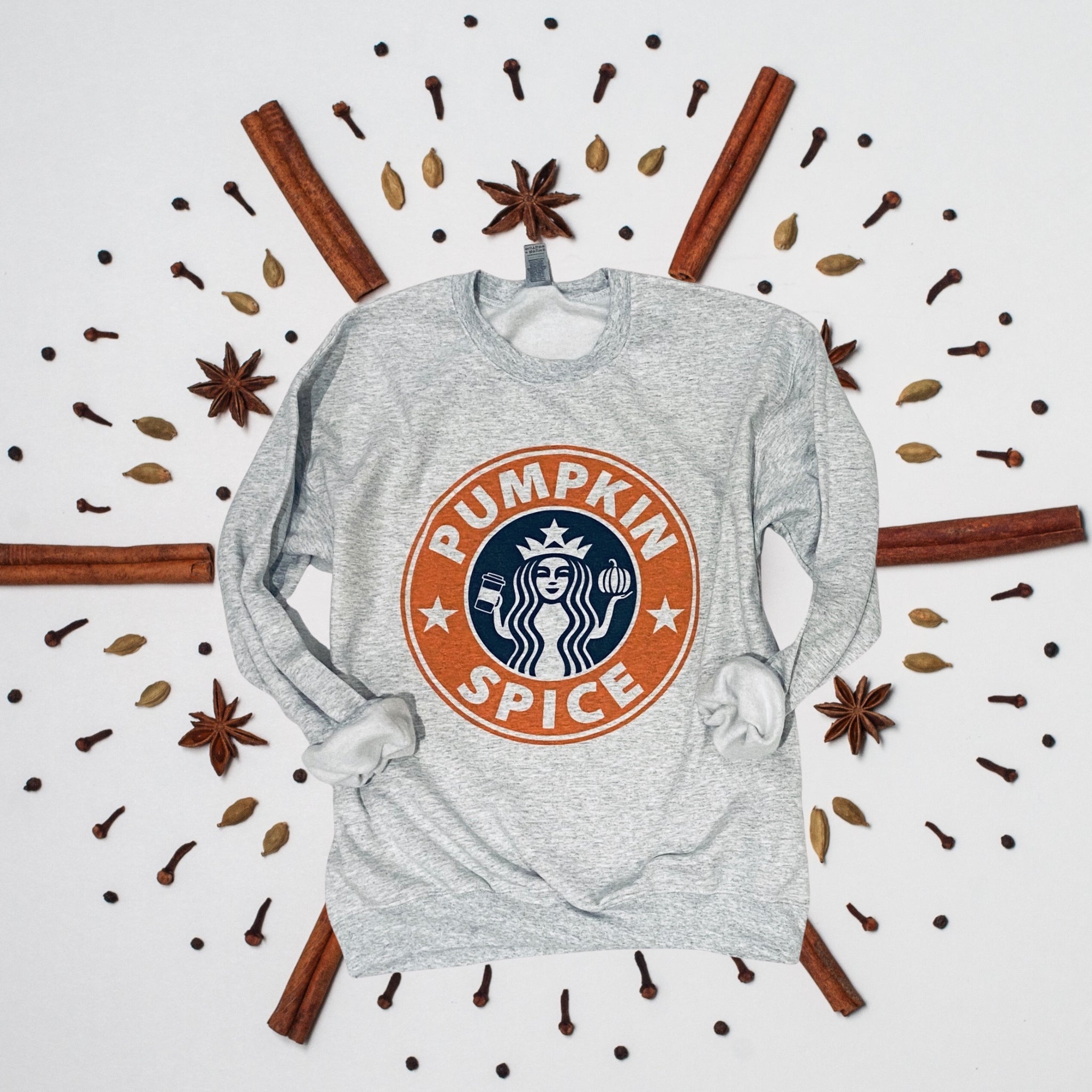 Pumpkin Spice Crew Neck Sweat Shirt