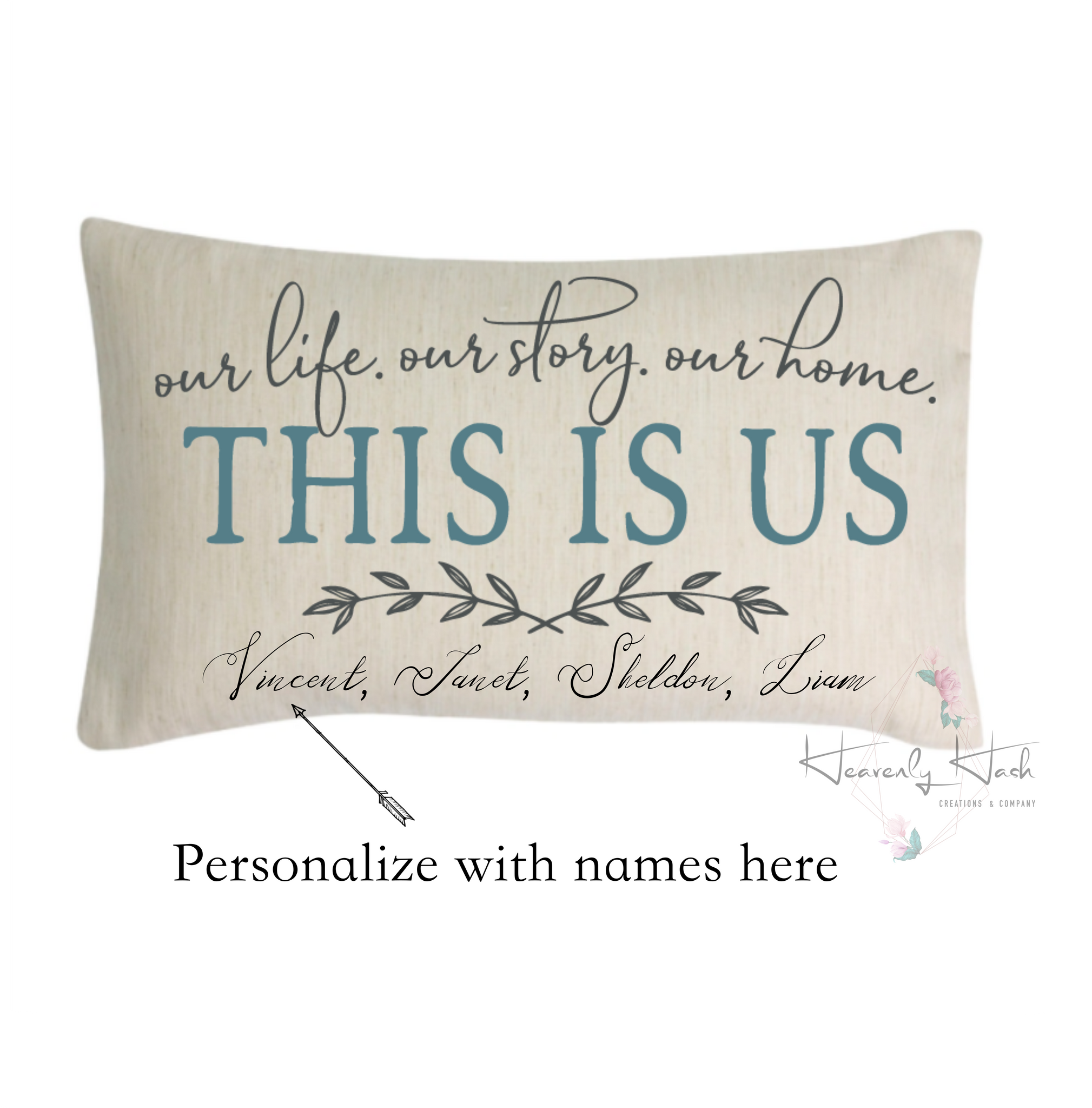 This is Us. Lumbar Linen Pillow