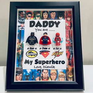 Personalized Shadow Box for the Super Hero Daddy Fans