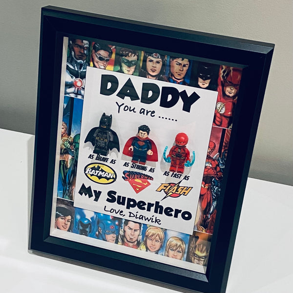 Personalized Shadow Box for the Super Hero Daddy Fans