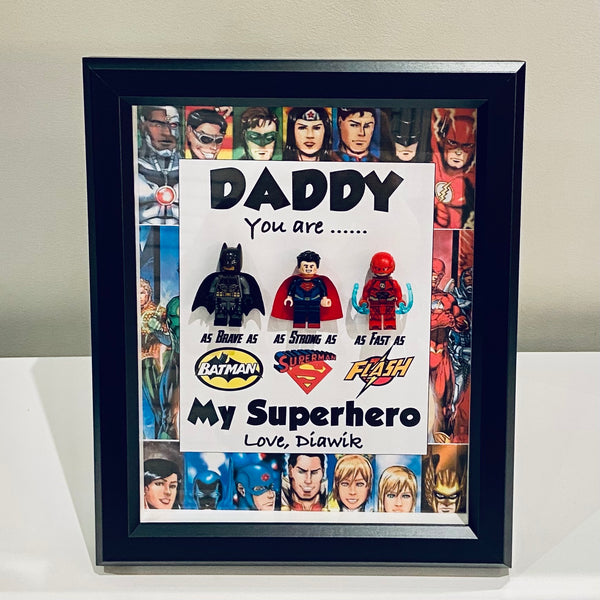 Personalized Shadow Box for the Super Hero Daddy Fans