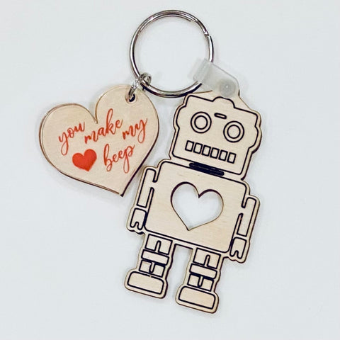 Keychain - Robot : You make my heart beep