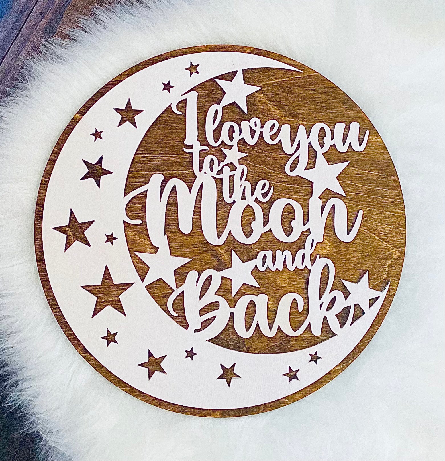 Wooden Sign - I love you to the moon and back