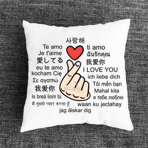 Finger Heart - I LOVE YOU Pillow