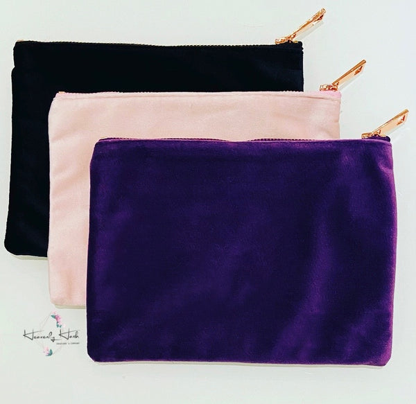 Custom Name Velvet Cosmetic Pouch / Bag