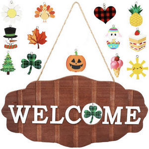 Holiday Interchangeable Welcome Sign
