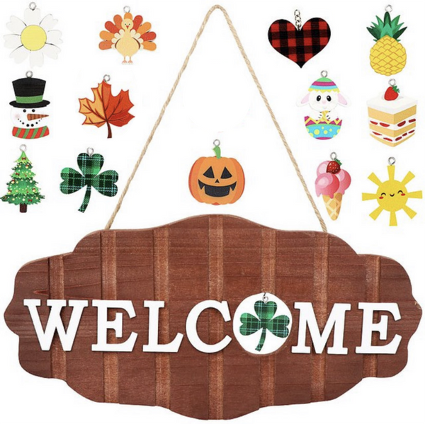 Holiday Interchangeable Welcome Sign