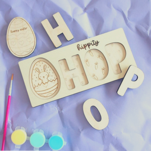Easter ‘HOP’ Wooden Puzzle / Painting Kit