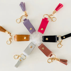 Leather Sanitizer Bottle keychain