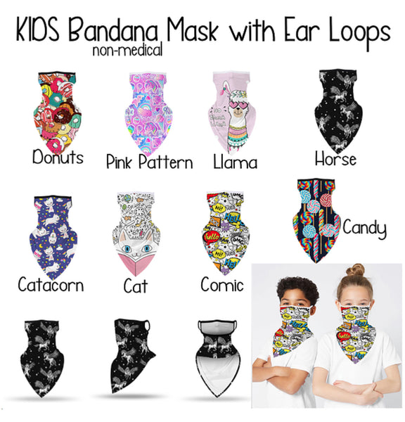 Bandanna Mask with Ear Loops (Kids)