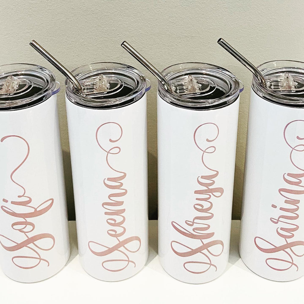 Personalized Stainless Steel Tumbler with Straw and Handle
