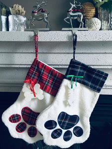 Paw-shaped Christmas Pet Stocking