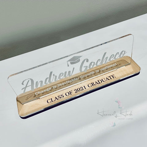 Personalized Desk name plate / Graduation gift
