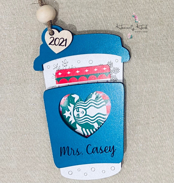 Teacher Fuel Coffee Fuel Gift Card Holder / Ornament 2023