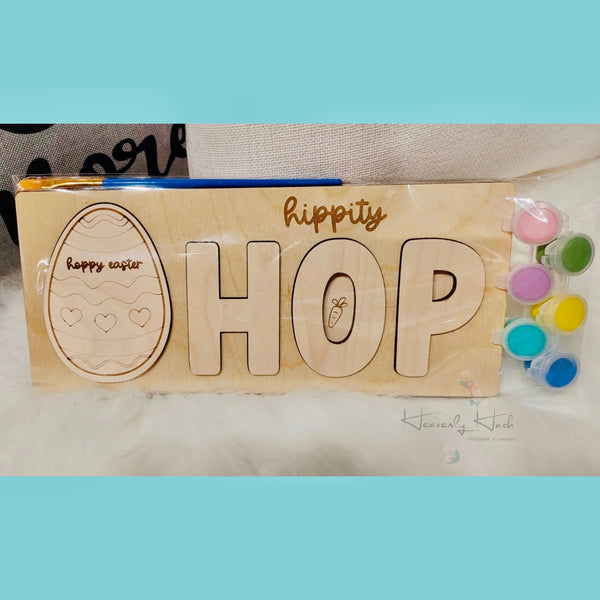 Easter ‘HOP’ Wooden Puzzle / Painting Kit