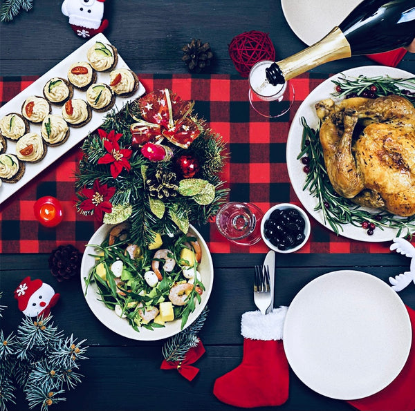 Christmas Buffalo Plaid / Jute Burlap double sided Table runner