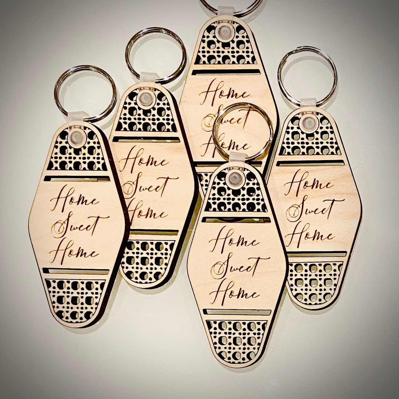 Rattan Design Home Sweet Home Keychain