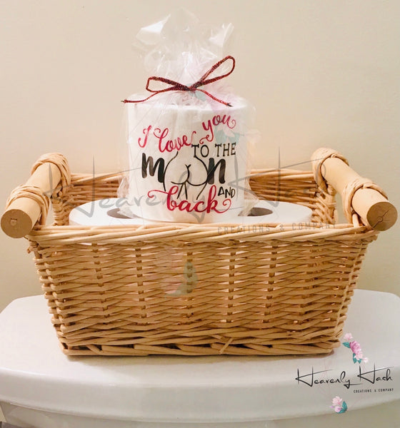 Toilet Paper Funny Gift - I love you to the moon & back