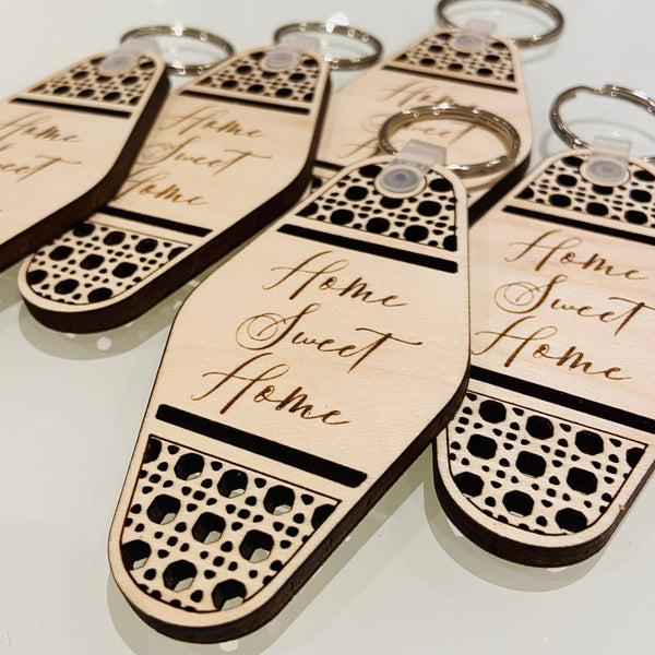 Rattan Design Home Sweet Home Keychain