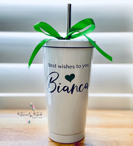 Graduation latte shape tumbler with straw