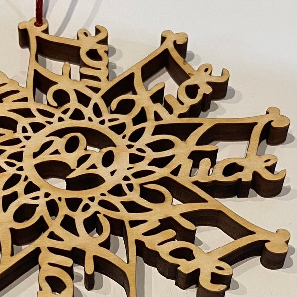F*ck Flake Ornament (wood)