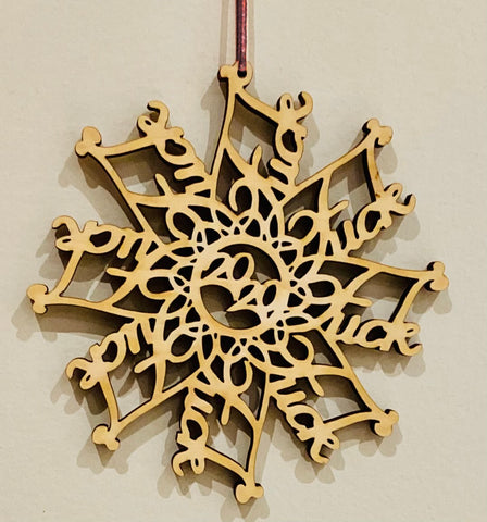 F*ck Flake Ornament (wood)